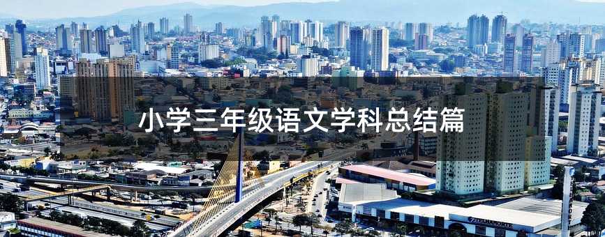 小学三年级语文学科总结篇