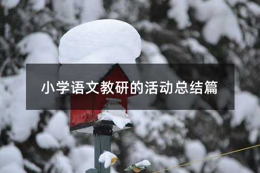 小学语文教研的活动总结篇