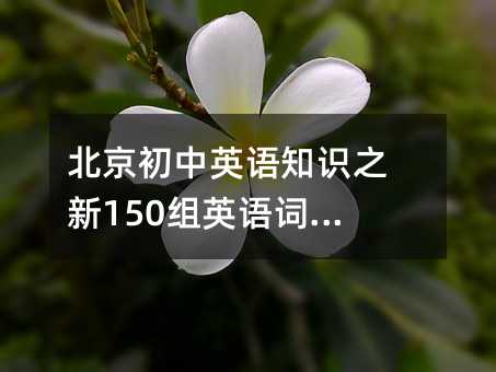 北京初中英语知识之新150组英语词组组合