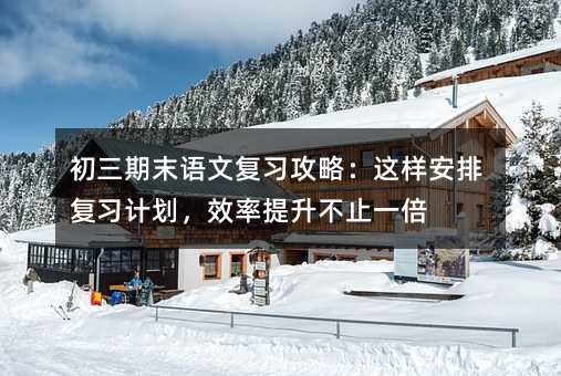 初三期末语文复习攻略:这样安排复习计划,效率提升不止一倍
